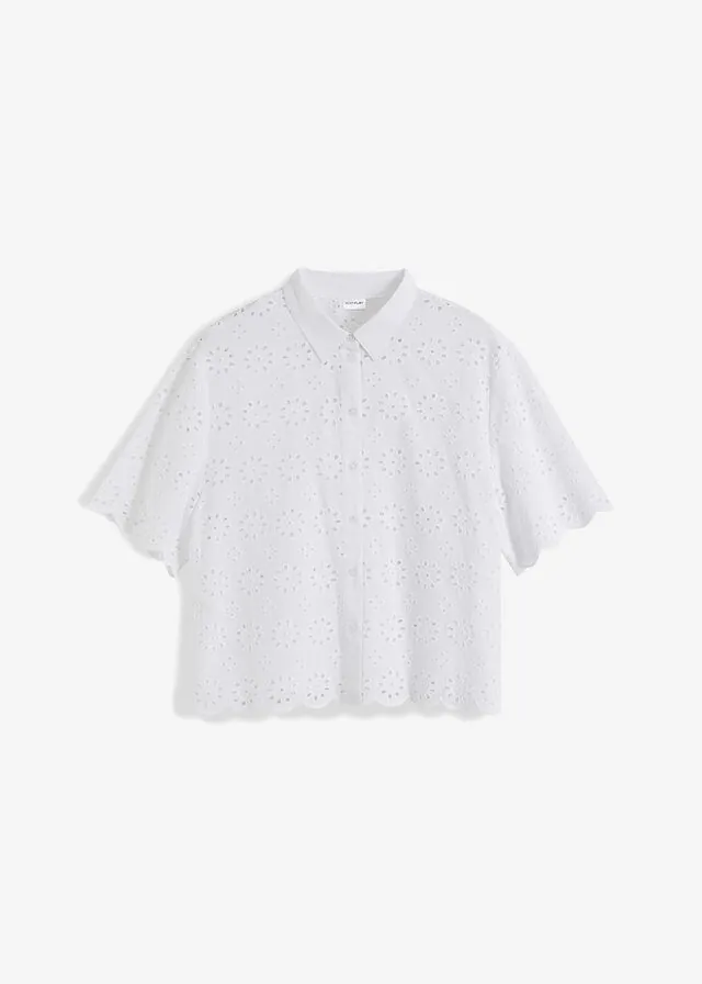 Blusa de manga corta de algodón puro