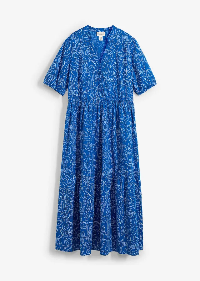 Vestido midi ancho de algodón puro