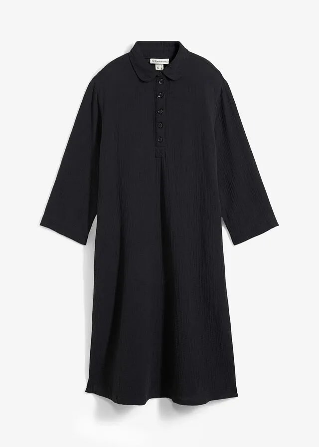 Vestido camisero de muselina
