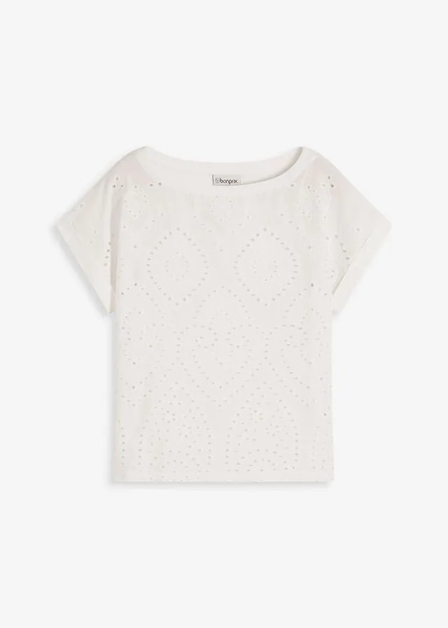 Camiseta con encaje calado