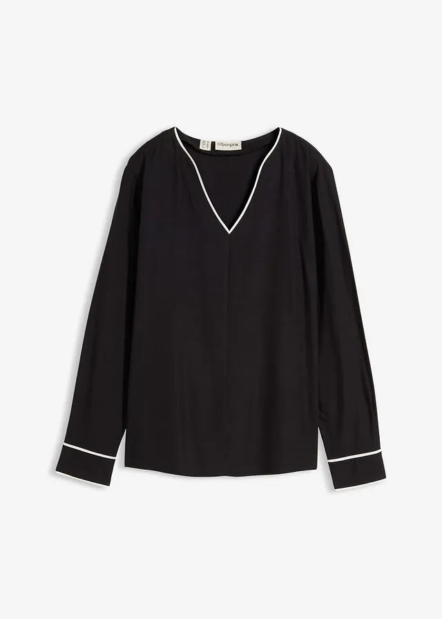 Blusa tipo túnica de viscosa fluida