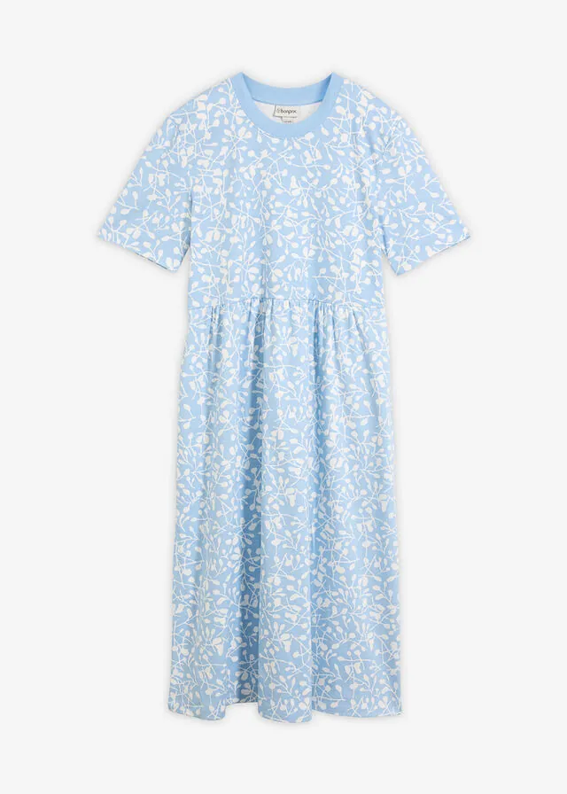 Vestido acampanado de punto de algodón denso