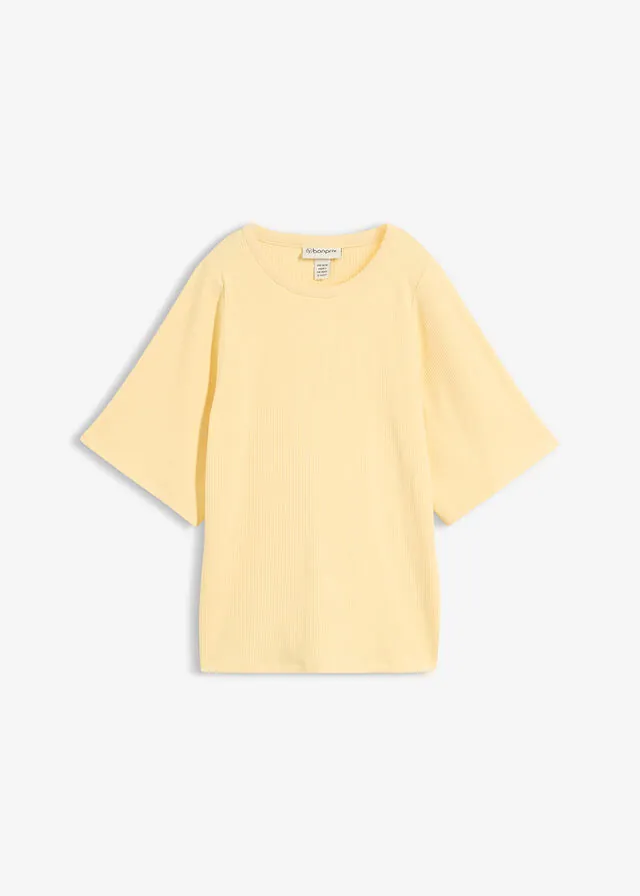 Camiseta de canalé de mezcla de viscosa