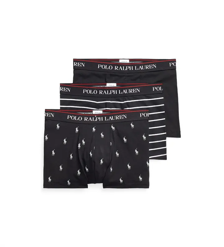 Polo Ralph Lauren para hombre. 714830299009 Pack 3 bóxers Classic Trunk negro (L), Homewear, Algodón
