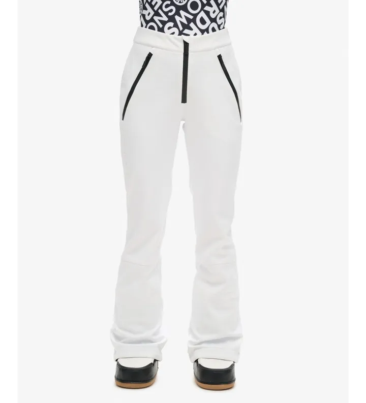 Superdry para mujer. WS110171A Pantalón de esquí entallados softshell blanco (10 UK = S), Deportivo, Poliamida, Nieve