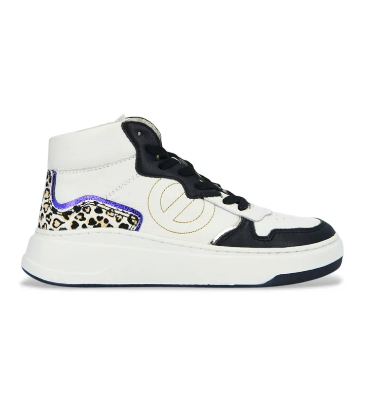 NO NAME para mujer. LNJVRP0 Zapatillas de Piel Bridget blanco (37), Plano, Cordones, Casual