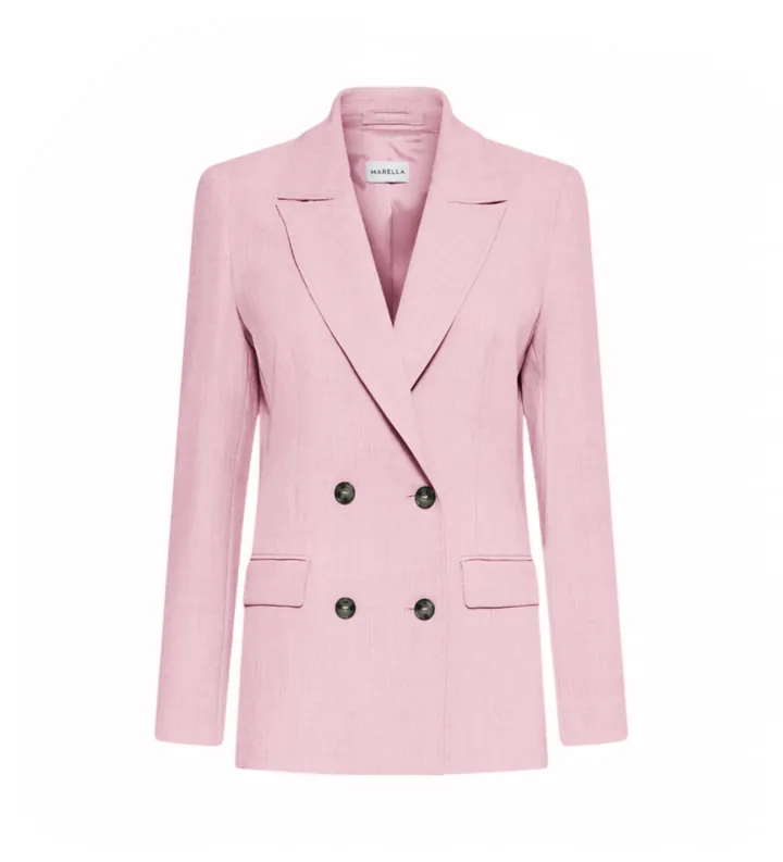 Marella para mujer. 2513041181200 Blazer Mogol rosa (44), Casual, Poliéster