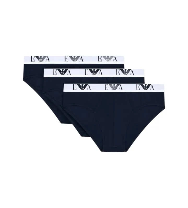 Emporio Armani para hombre. EM000258_AF14131 Set de 3 slips algodón elástico marino (L), Homewear
