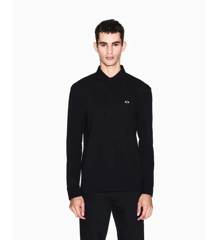 A|X Armani Exchange para hombre. XM001288AF17321UC001 Polo Relax negro (L), Casual, Algodón, Manga larga
