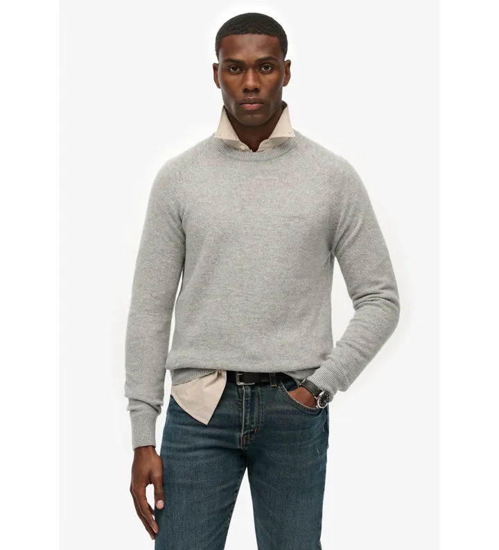 Superdry para hombre. M6110689A Jersey Blend gris (3XL), Casual, Lana