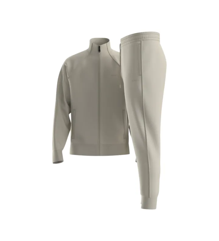 BOSS para hombre. 50555906 Chándal con Ribetes en Contraste beige (L), Casual, Deportivo, Algodón, Multideporte, Manga larga