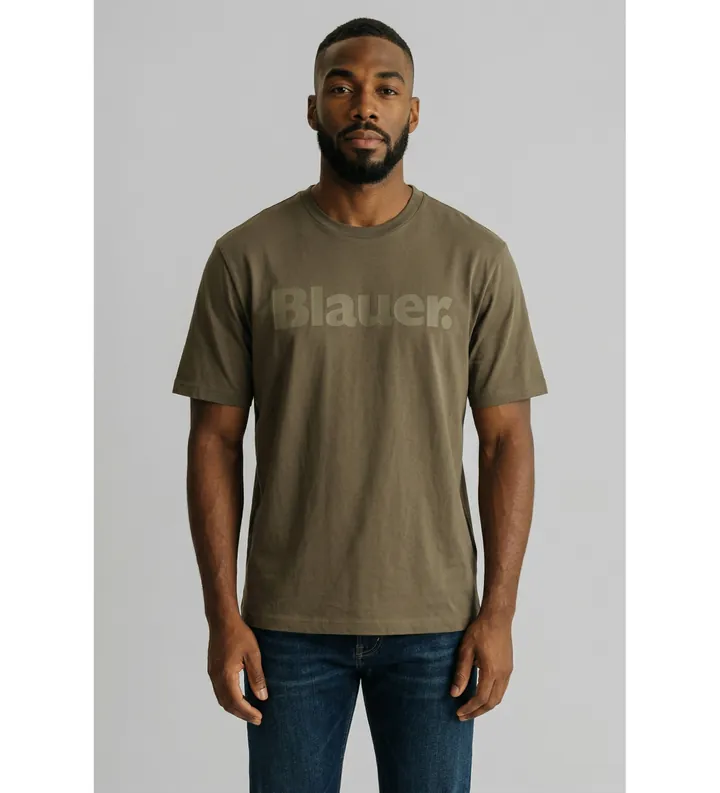 Blauer para hombre. 26SBLUH02287 Camiseta Bourn verde (L), Casual, Algodón, Manga corta