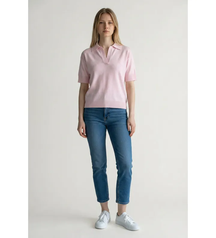 Marella para mujer. 2613361075200 Polo Mlmfeltro rosa (L), Casual, Algodón, Manga corta
