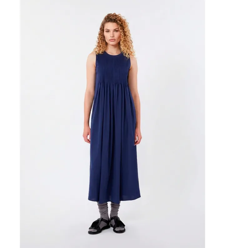 Weekend Max Mara para mujer. 2615621022600 Vestido Ricordo azul (L), Casual, Algodón, Sin mangas / Tirantes