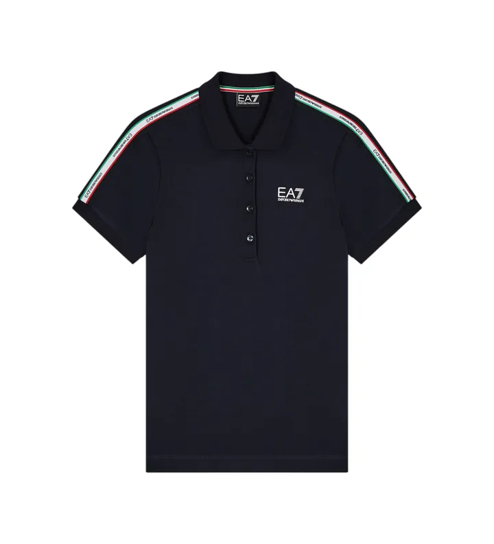 EA7 para mujer. 7W001221_AF12503 Polo Italian Spirit azul (3XL), Casual, Algodón, Manga corta, Marino