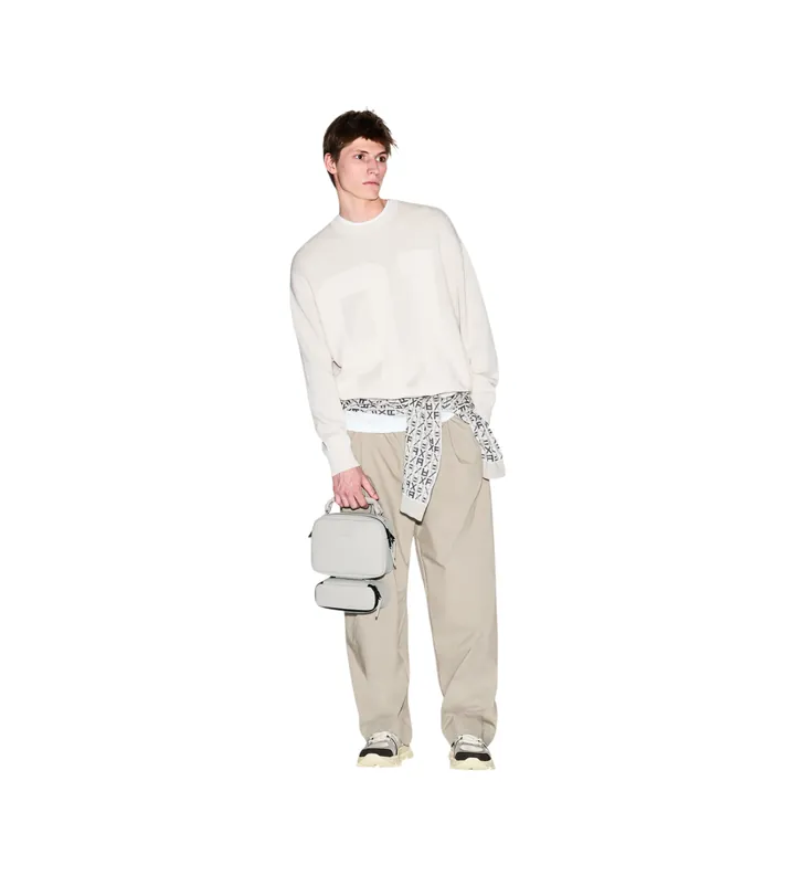 A|X Armani Exchange para hombre. XM002175AF18754U1074 Jersey Casual blanco (L), Algodón, Manga larga