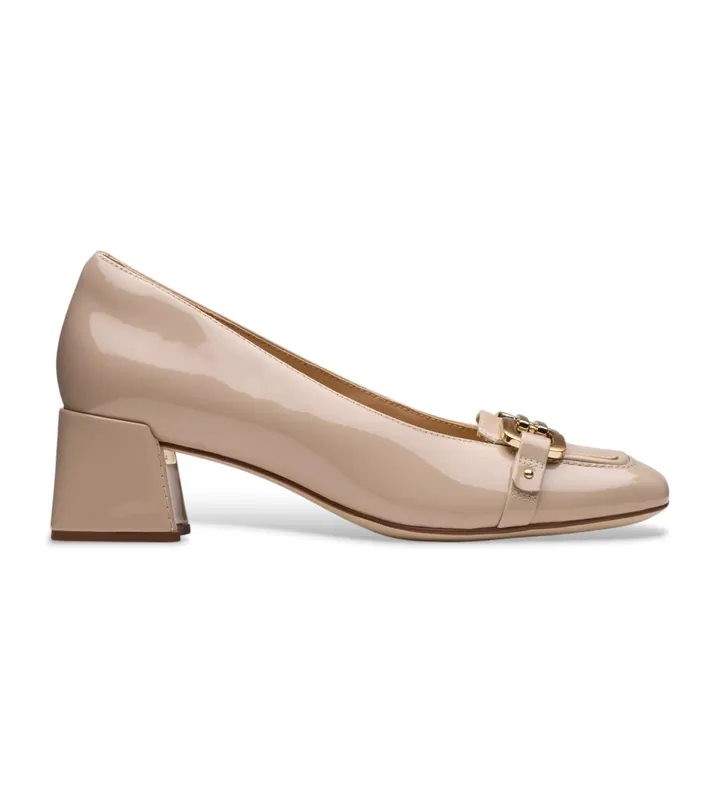 Clarks para mujer. 26181319 Zapatos de piel Nyta45 Court beige (37), 3 a 5cm, Ninguno, Casual