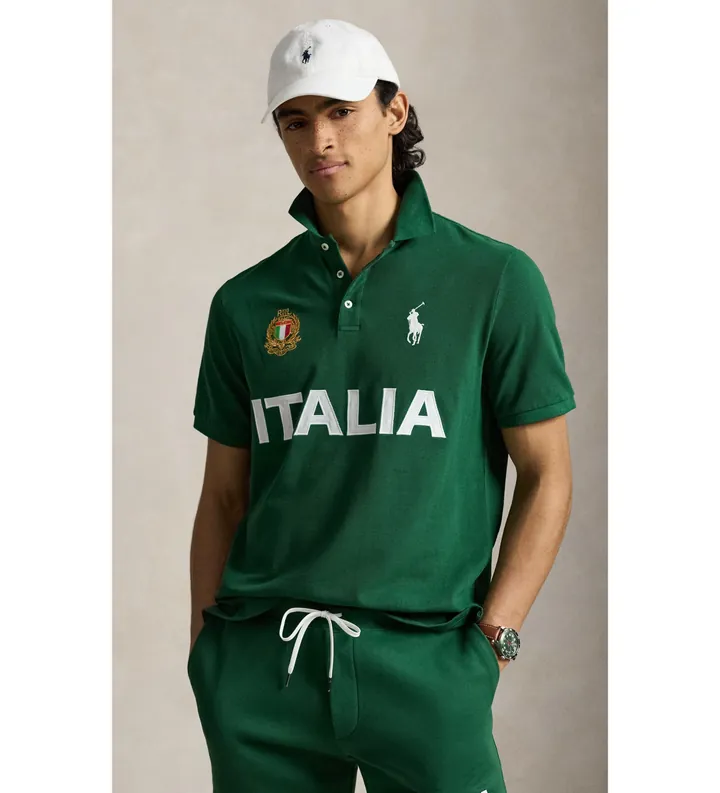 Polo Ralph Lauren para hombre. 710B20853001 Polo de Italia Classic Fit verde (L), Casual, Algodón, Manga corta
