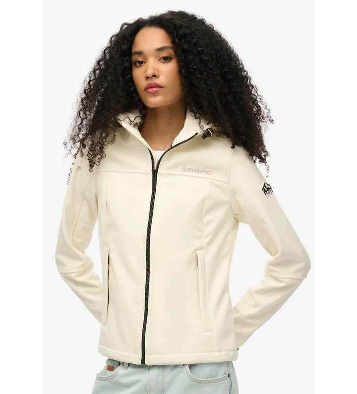 Superdry para mujer. W5011903A Chaqueta con capucha Classic Trekker blanco (XL), Casual, Poliéster Reciclado, Sostenible