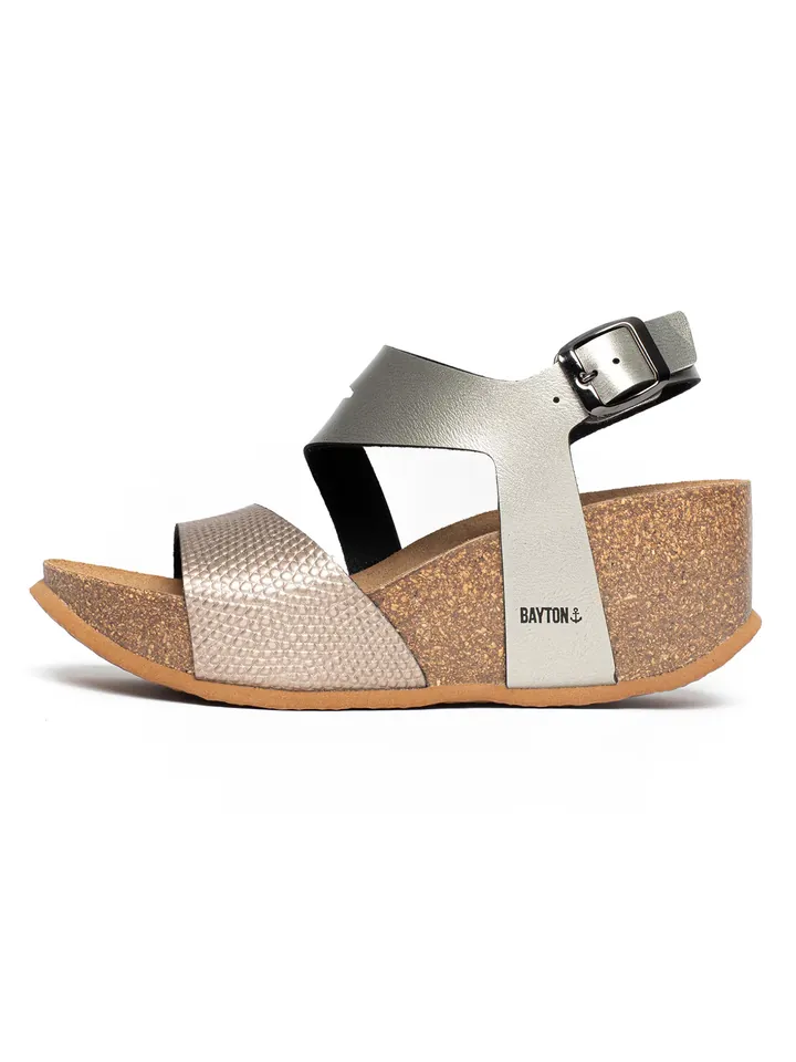 Bayton Sandalias 'Ibiza' marrón claro / negro / plata