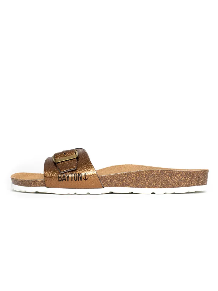 Bayton Zapatos abiertos 'Zamora' marrón claro / negro