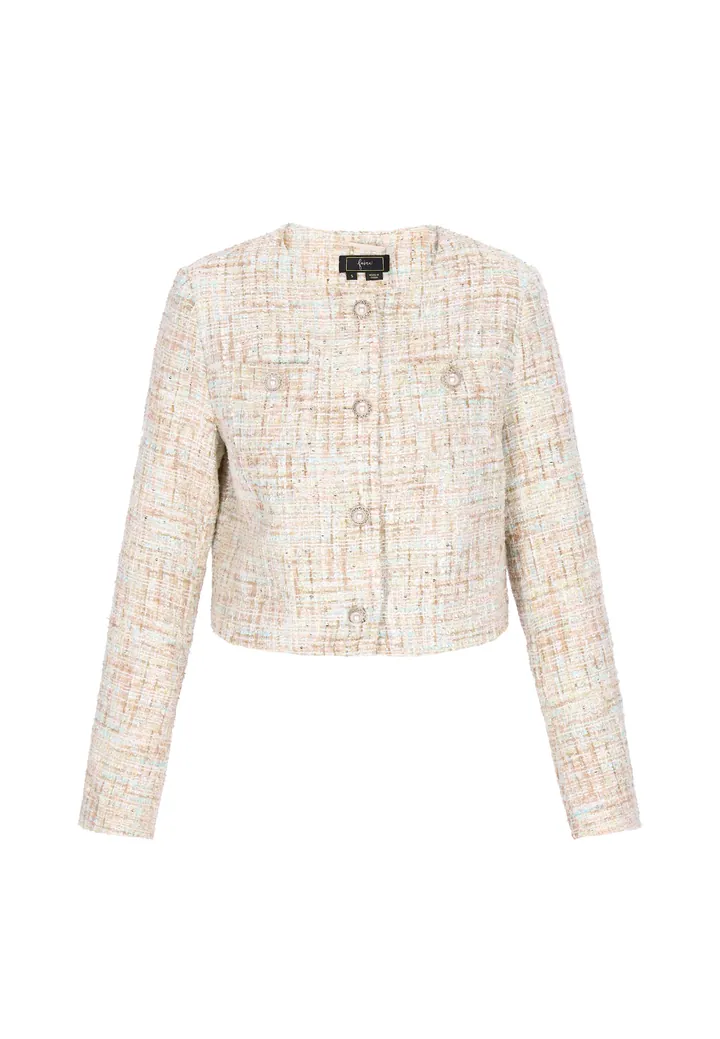 faina Blazer azul claro / marrón / blanco