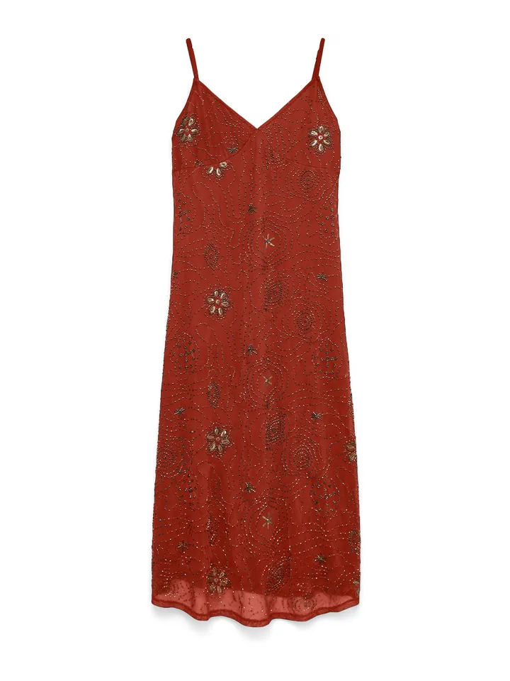 VERO MODA Vestido de gala 'VMCara' marrón rojizo / bronce