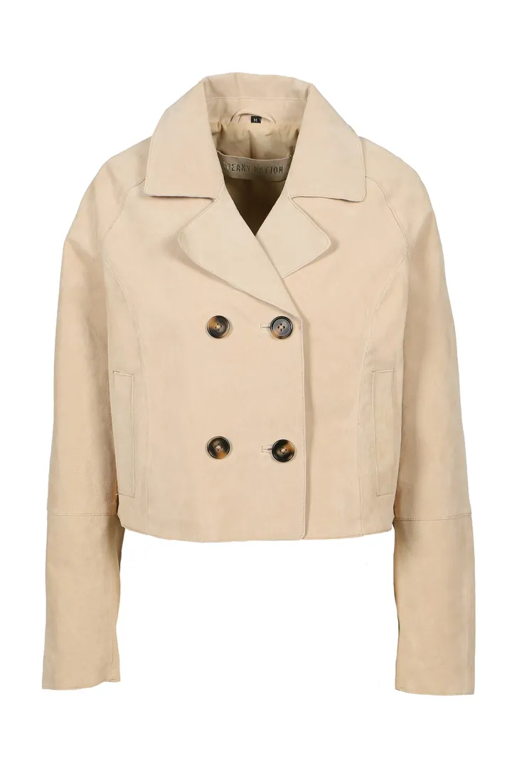 FREAKY NATION Chaqueta de entretiempo ' Lederjacke ' beige / blanco perla