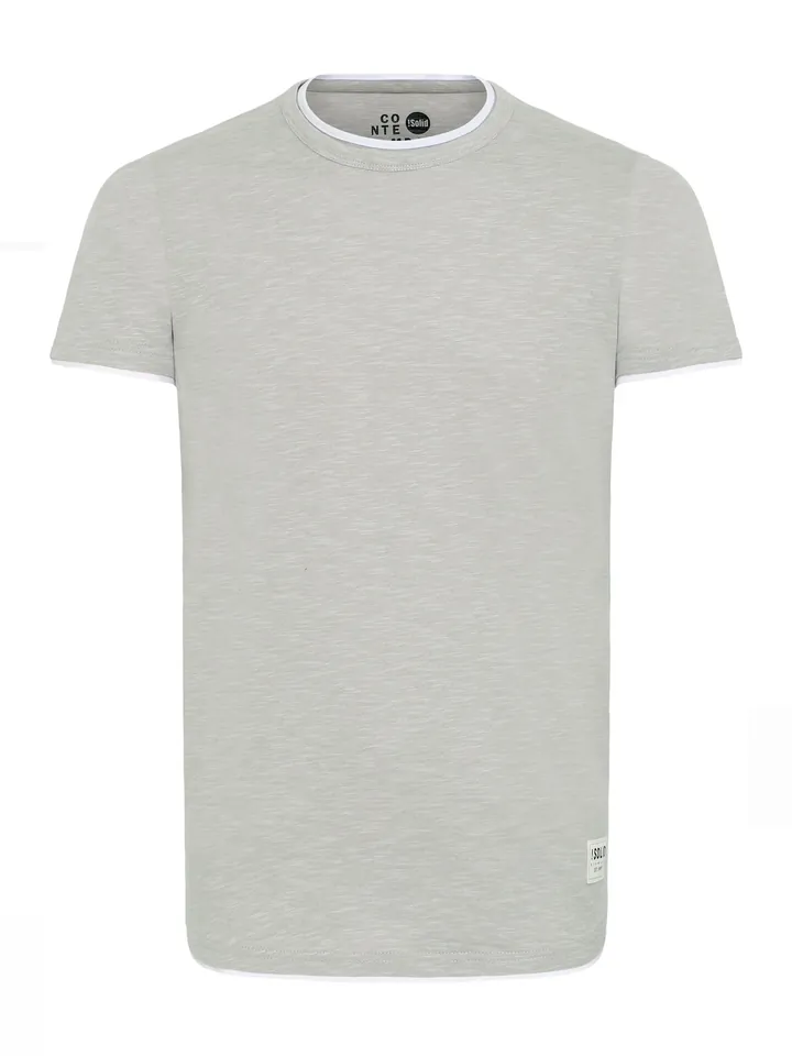 !Solid Camiseta 'Rigos' gris claro / blanco