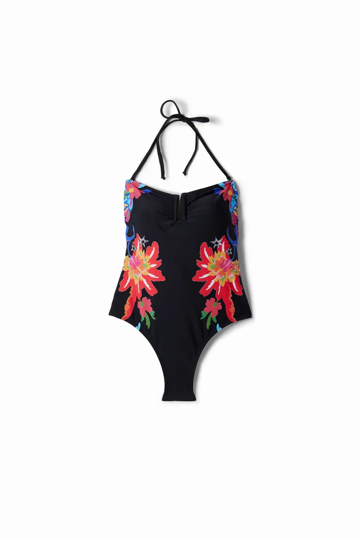 Desigual, Bañador bandeau selva, Negro, S