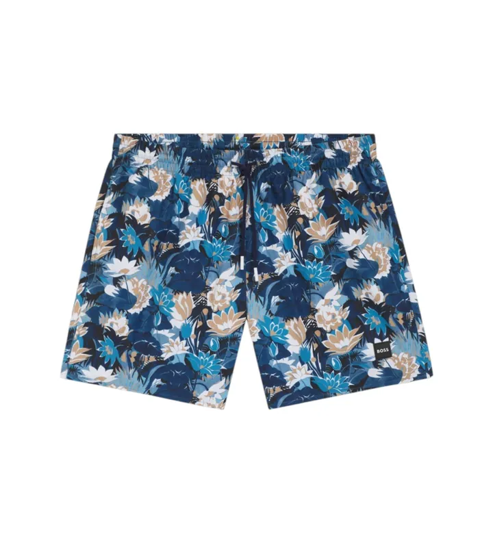 BOSS para hombre. 50508844 Bañador Estampado Integral azul (M), Beachwear, Poliéster