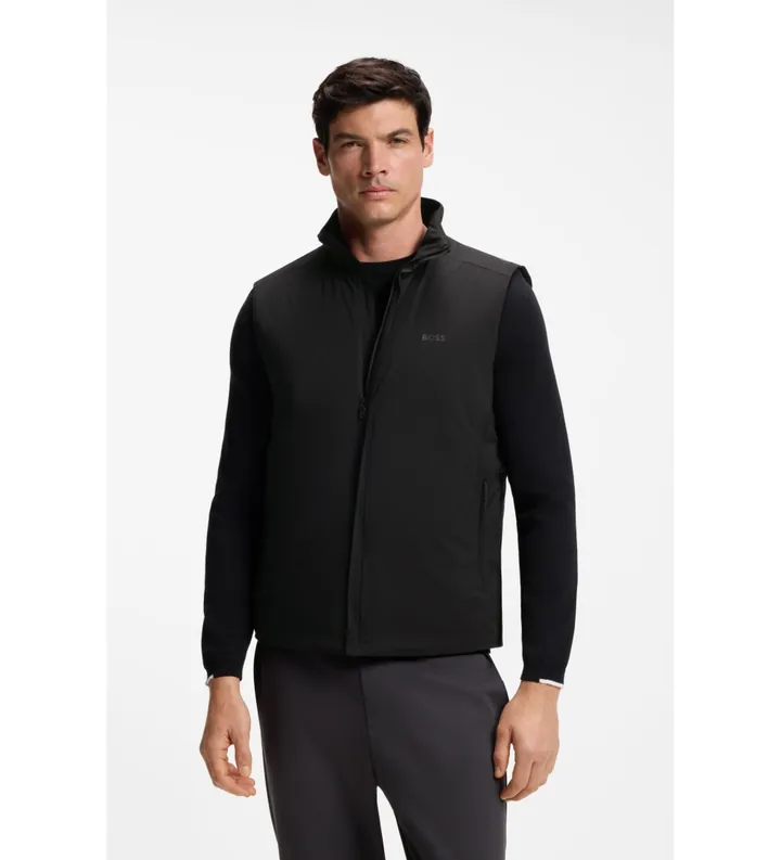 BOSS para hombre. 50551055 Chaleco X negro (L), Casual, Sintético