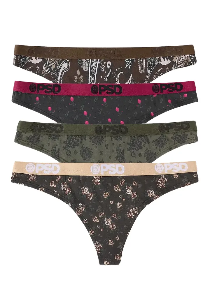 PSD Tanga 'Floanda'  beige / caqui / burdeos / blanco natural