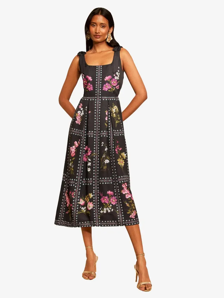 love & roses Vestido  verde oscuro / lila / negro / blanco