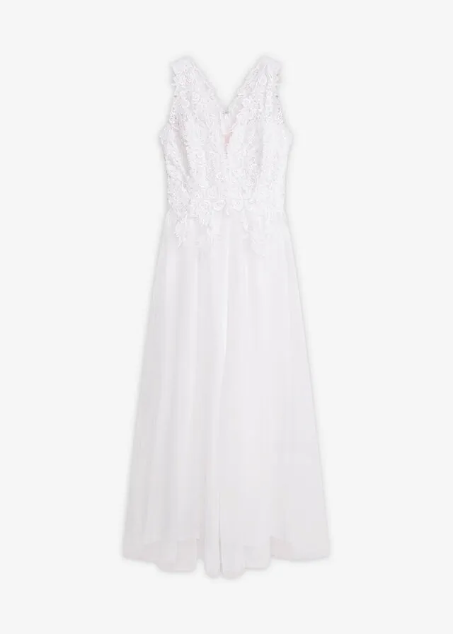 Vestido de novia de tul y encaje
