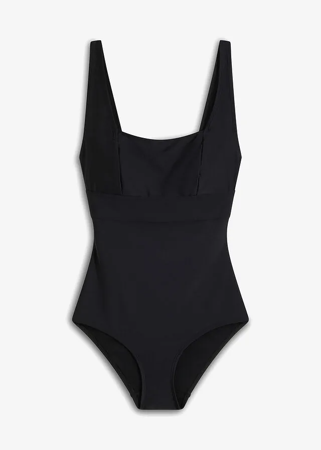 Traje de baño con ligero efecto moldeador y escote cuadrado