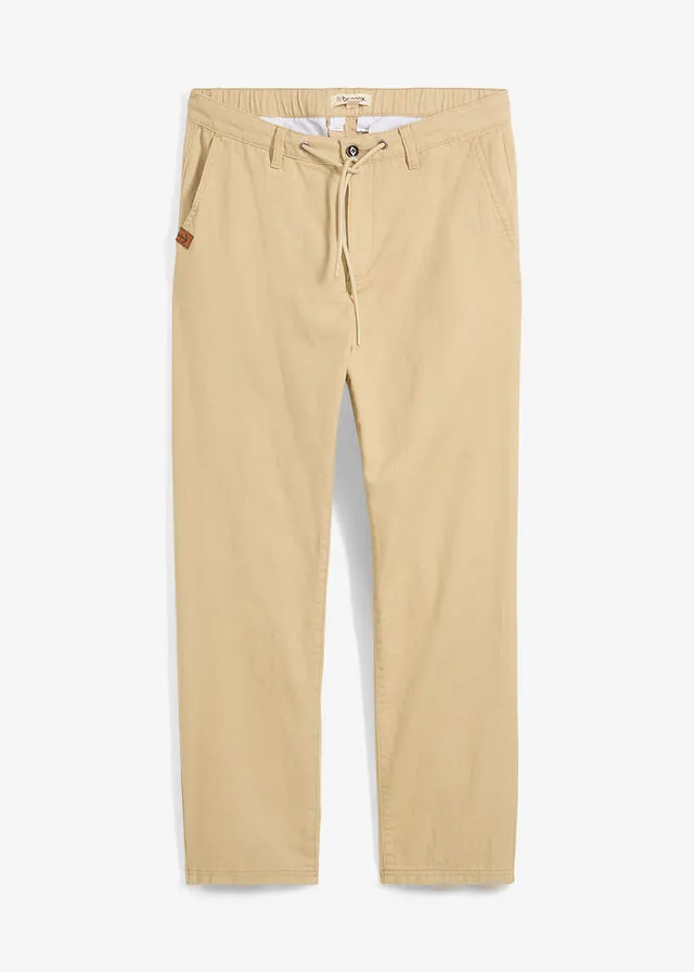 Pantalón chino, relaxed fit, de algodón puro, straight
