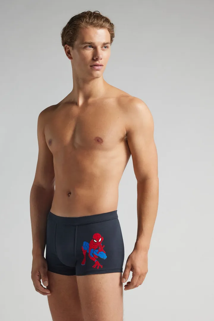 Intimissimi Bóxer Algodón Superior Marvel Spider-Man Hombre Azul Tamaño 38