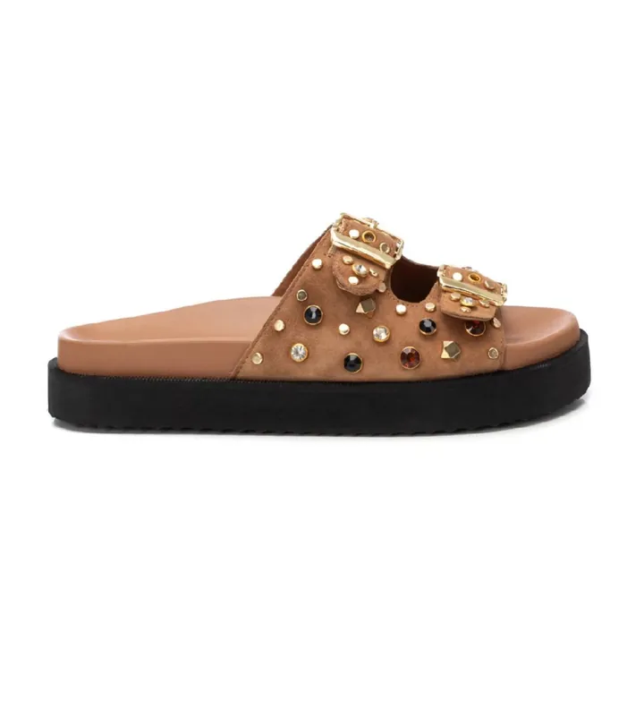 Carmela para mujer. 16240101-CAMEL Sandalias de piel 162401 marrón (36), 1 a 3cm, Ninguno, Casual