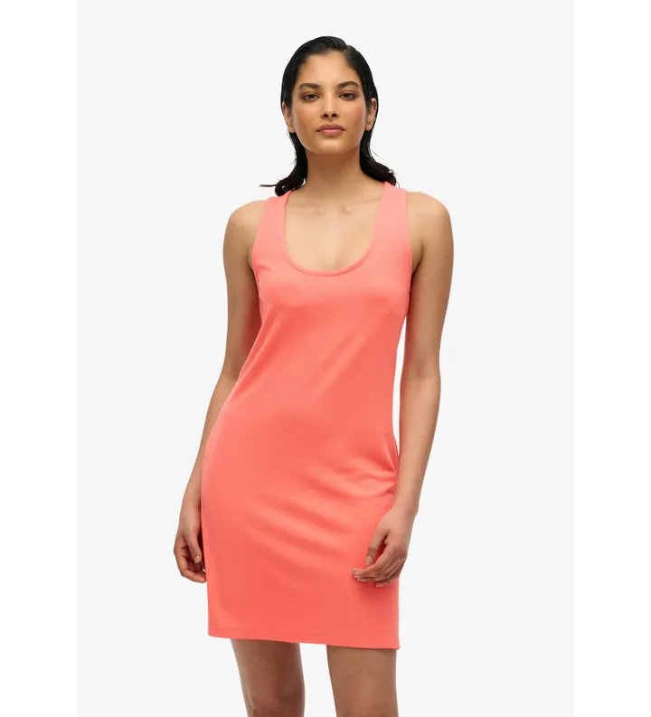 Superdry para mujer. W8011869A Minivestido sin mangas coral (36), Casual, Modal, Sin mangas / Tirantes