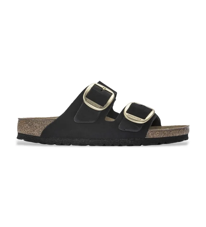 Birkenstock para mujer. 1023290 Sandalias de Piel Arizona Big Buckle Lenb (Ajuste Estrecho) negro (36), Plano, Ninguno, Casual