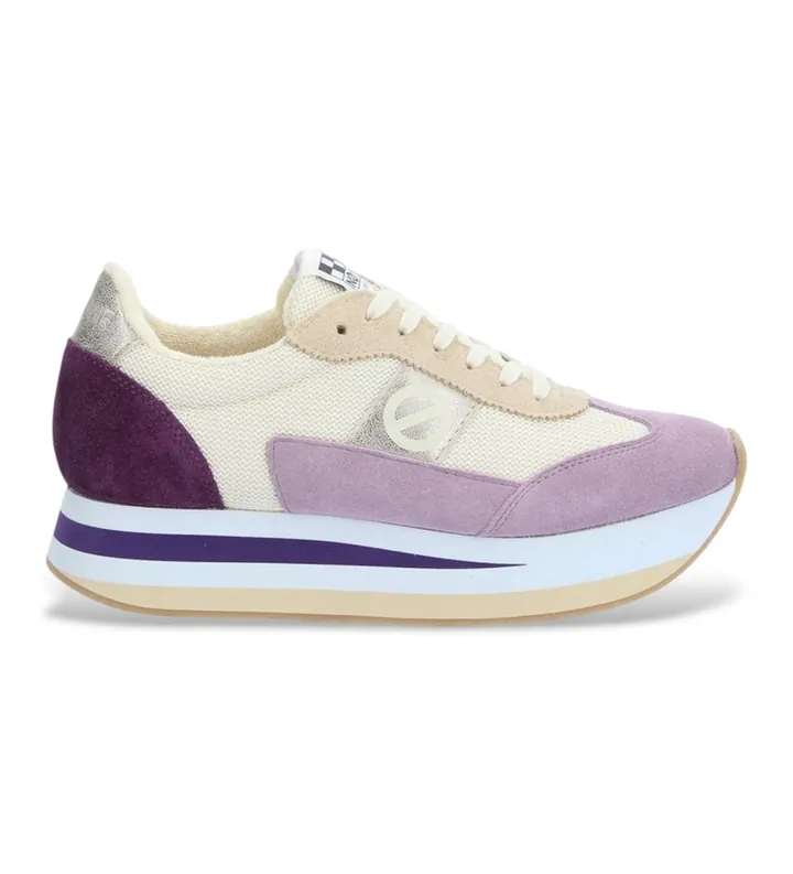 NO NAME para mujer. KNIMSSK Zapatillas de Piel Flex Jogger blanco roto (39), 3 a 5cm, Cordones, Casual