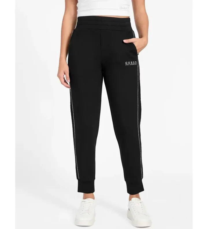 Guess para mujer. W6RB45KBYE2 Pantalón New Victoire negro (M), Casual, Poliéster