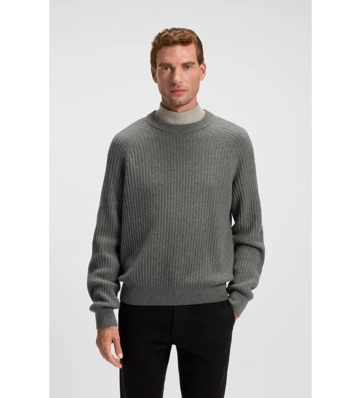 BOSS para hombre. 50548674 Jersey Klacier gris (L), Casual, Lana