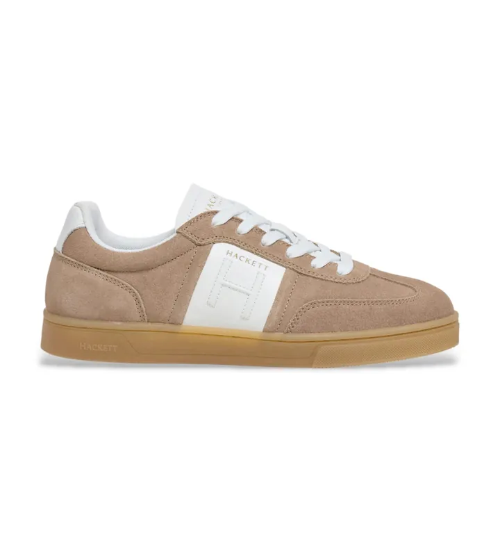Hackett London para hombre. HMS200056 Zapatillas de Piel Harper Hendon marrón (40), Plano, Cordones, Casual
