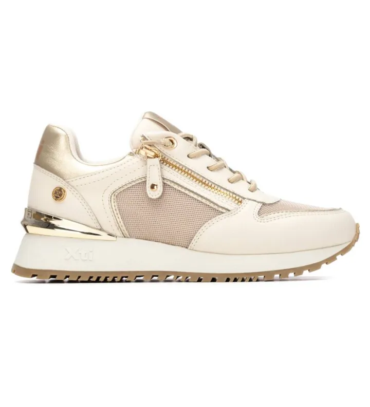 Xti para mujer. 14519001-BEIGE Zapatillas 145190 beige (36), Plano, Cremallera, Casual