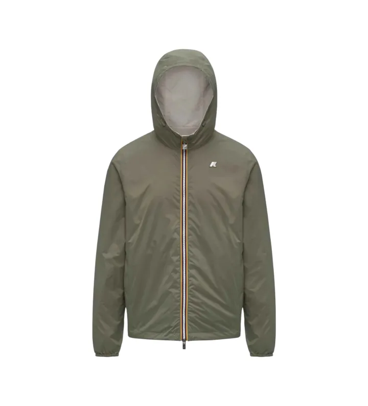 K-way unisex. K51337W Chaqueta Jake reversible beige, verde (L), Casual, Algodón