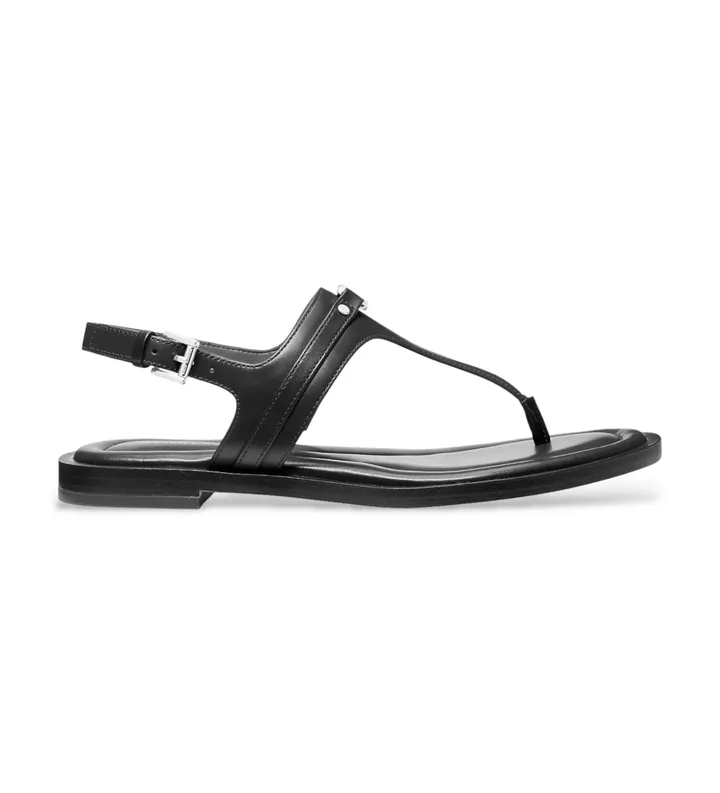 Michael Kors para mujer. 40S5MAFS4L Sandalias de Piel Mandy negro (38), Plano, Hebilla, Casual