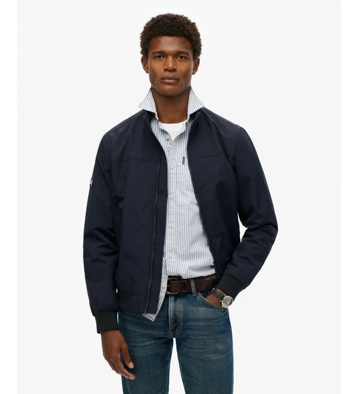 Superdry para hombre. M5012079A Chaqueta Harrington marino (M), Casual, Poliamida