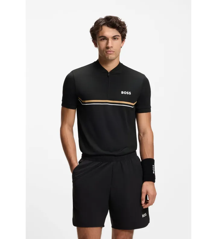 BOSS para hombre. 50554545 Polo Toc negro (L), Deportivo, Multideporte, Poliéster, Manga corta